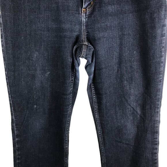 Duluth Trading Womens Jeans Size 14 Dark Wash Stretch Comfort Mid Rise Straight - Picture 4 of 11